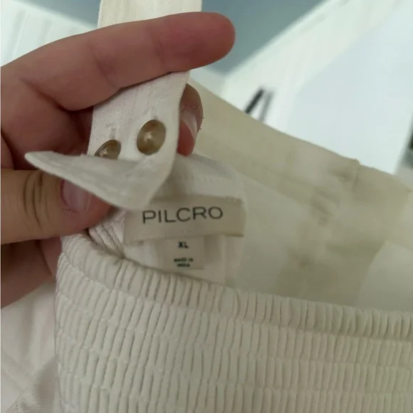 Anthropologie Asymmetrical Pilcro White Babydoll Dress sz XL - Picture 5 of 5